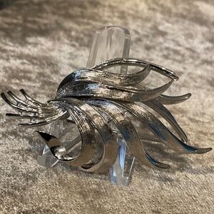 Vintage Alan J Silver Leaves Brooch